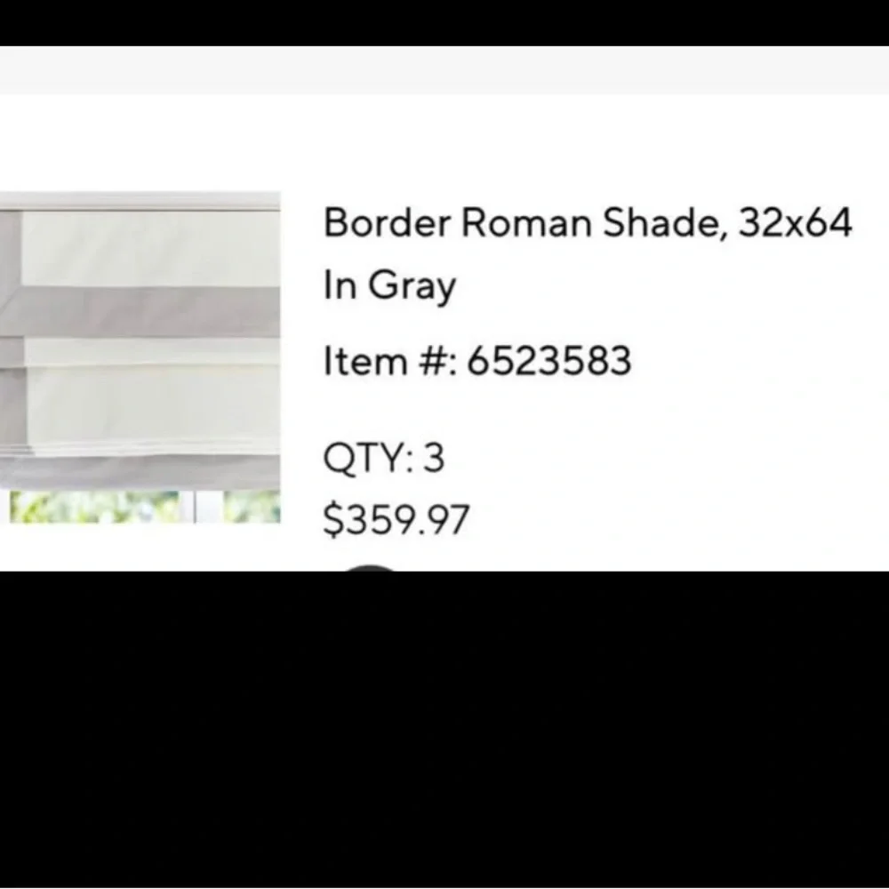 Pottery Barn Kids Gray and White Blackout Roman Shade Window Covering
